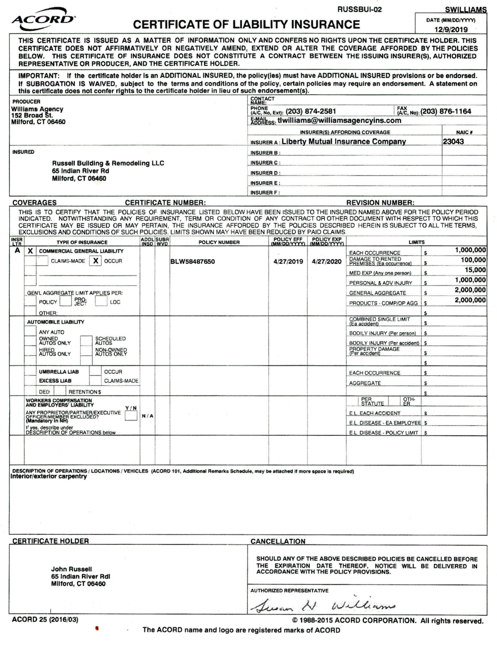 Liability Insurance 